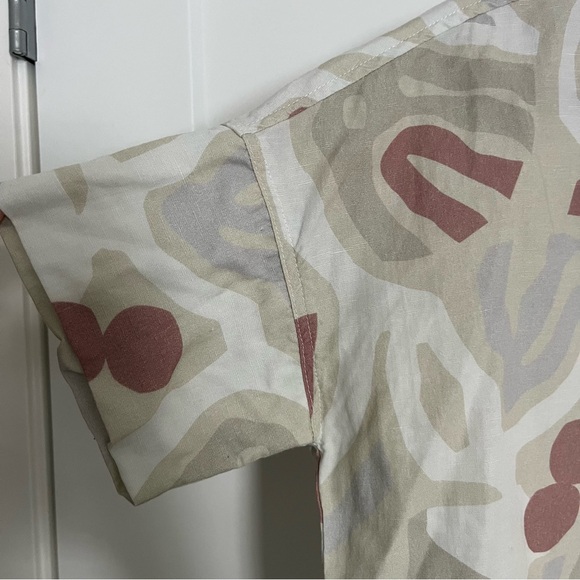 Tradlands Linen Tencel Short Sleeve Box Top, Berenice Print, size small - Picture 6 of 11